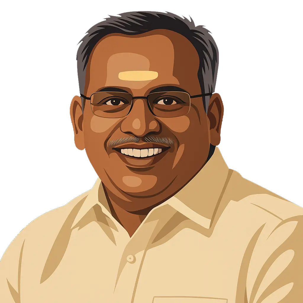Illustration of Shri Embalam R. Selvam, Speaker of Puducherry Legislative Assembly